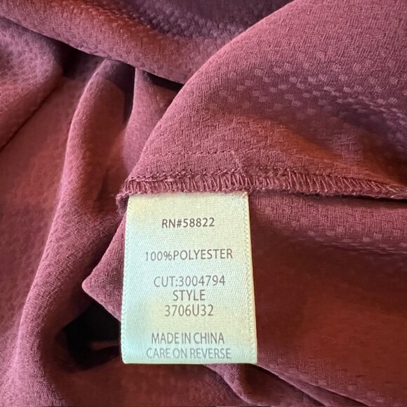 Max Studio Plum Long Sleeve Peplum Blouse | Deep V-Neck Boho Chic Top Size M - Picture 5 of 5